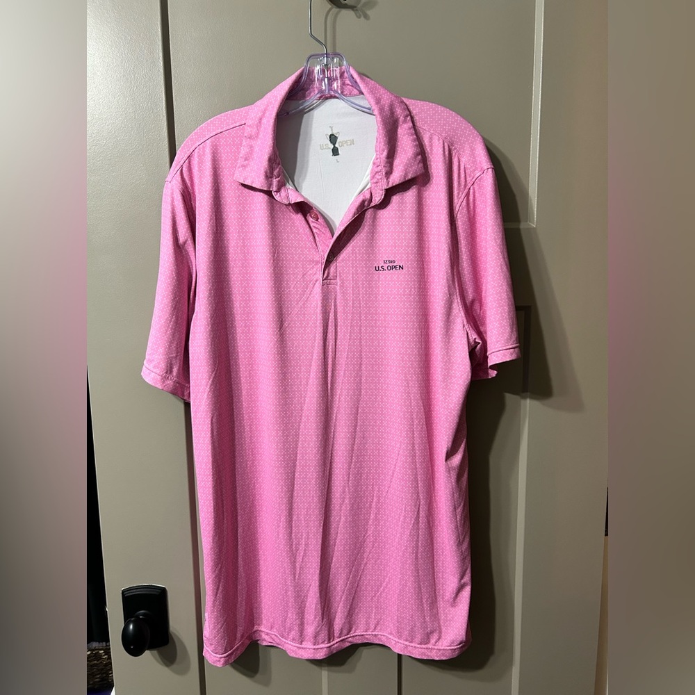 Usga Golf 123rd Us Open Pink  White Polo Golf Shirt
